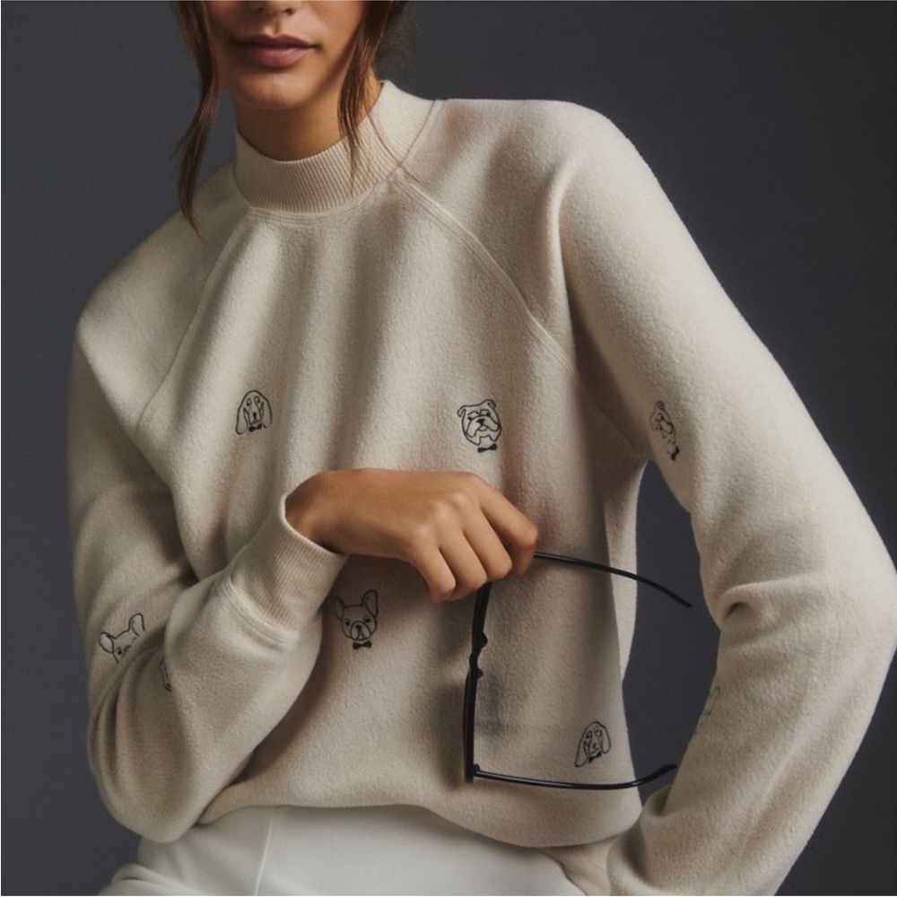 T.La Dog Embroidered Sweater from Anthropologie, XXS